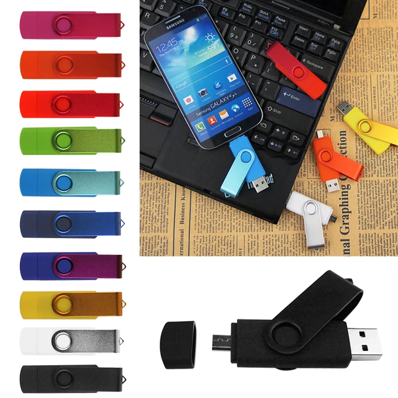 Usb 2 0 OTG флеш накопитель с логотипом на заказ для смартфонов/ПК 4 ГБ 8 16 32 64 256 Мб 512 МБ