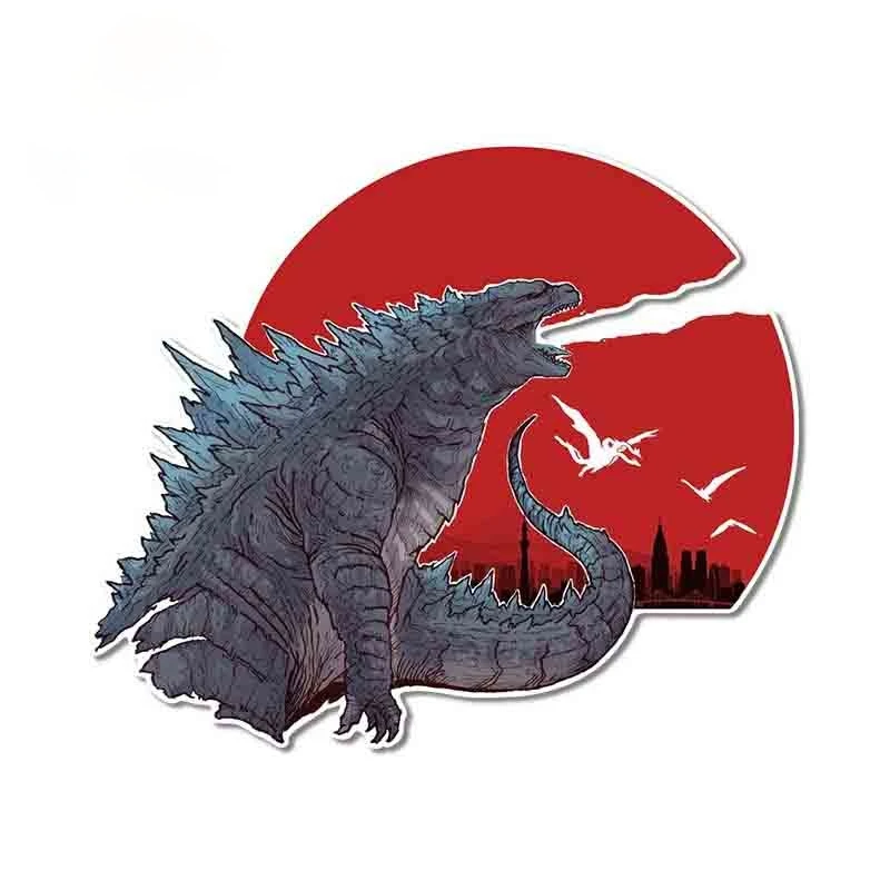 

13cm X 11.3cm for Kaiju Monsters Gojira Vinyl Car Stickers Surfboard Waterproof Custom Printing Windshield Car Anime Skateboard