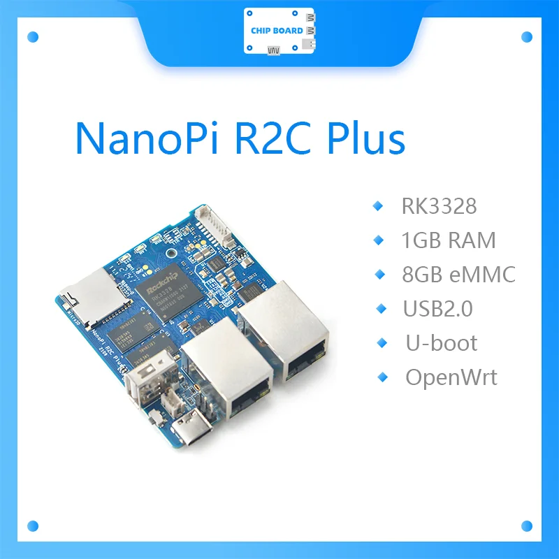 Мини макетная плата NanoPi R2C Plus RK3328 двойной гигабитный сетевой порт 8gbemmc |