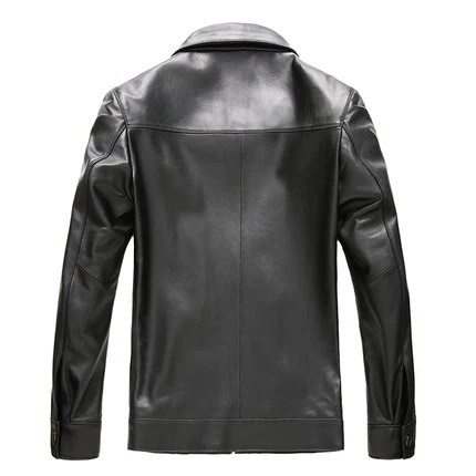 Новый бренд осень зима натуральная кожаная куртка для мужчин повседневные