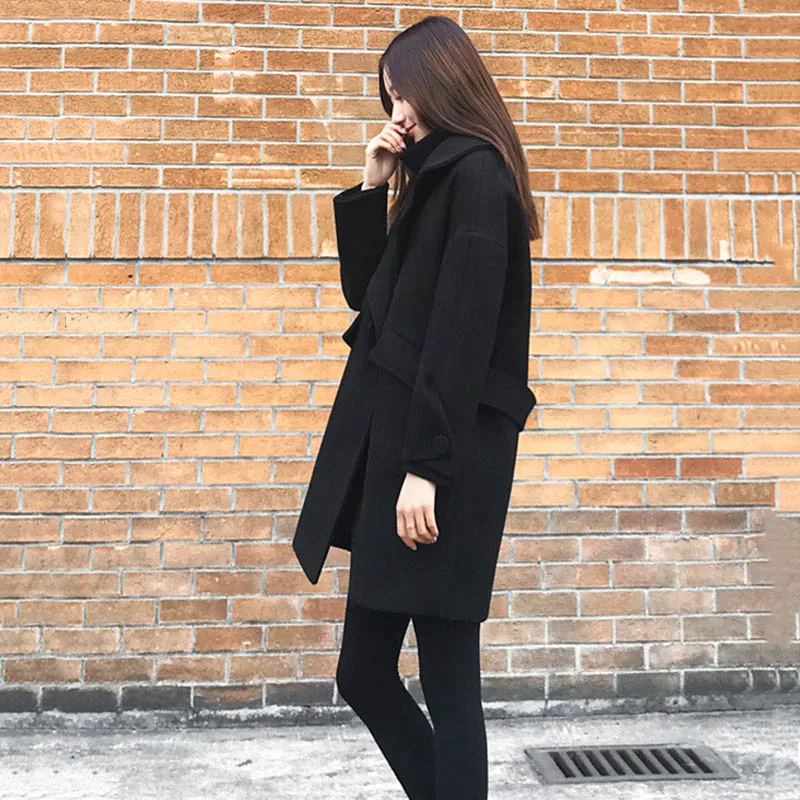 

Pop Women Winter Jacket Casual Overcoat Slim Fit Long Cardigan Coat Tops Outwear Black Pop 88