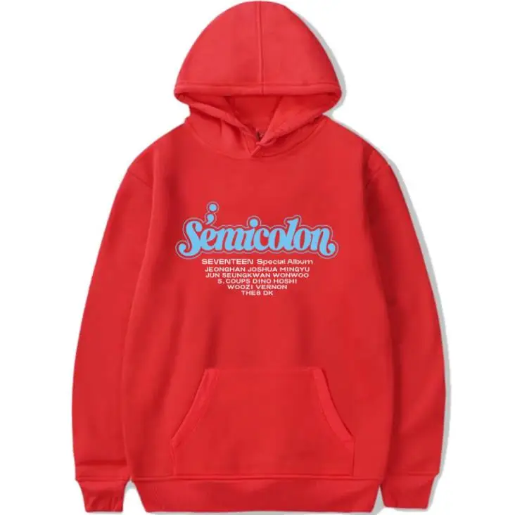 

Kpop seventeen album Semicolon all member names printing hoodies k-pop unisex fleece loose pullover sweatshirt