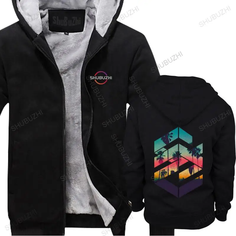 

Formal Funny warm coat For Newest Geometric Sunset Beach Men Print thick hoody For Men Casual Cotton winter vintage hoodies Pop