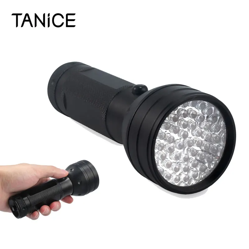 

TANiCE 1 Pcs UV LED Flashlight 51 LED 395 Nm Lamp Beads UV Ultra Violet Flashlight Durable Aluminum Torch Light Lamp