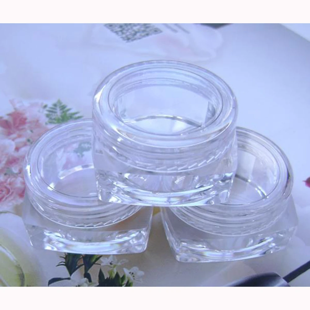 100 шт. пластиковая банка для образцов с квадратным дном прозрачные маленькие