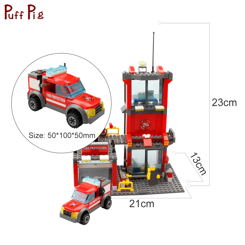 300 шт. противопожарная станция пожарного-фигурки строительные блоки полицейский
