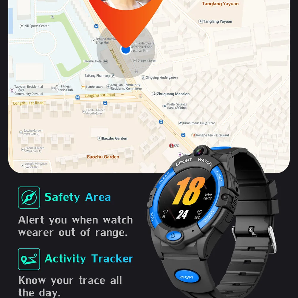 Смарт-часы LEMFO 4G для детей GPS Wi-Fi камера sim-карта детские умные часы девочек и