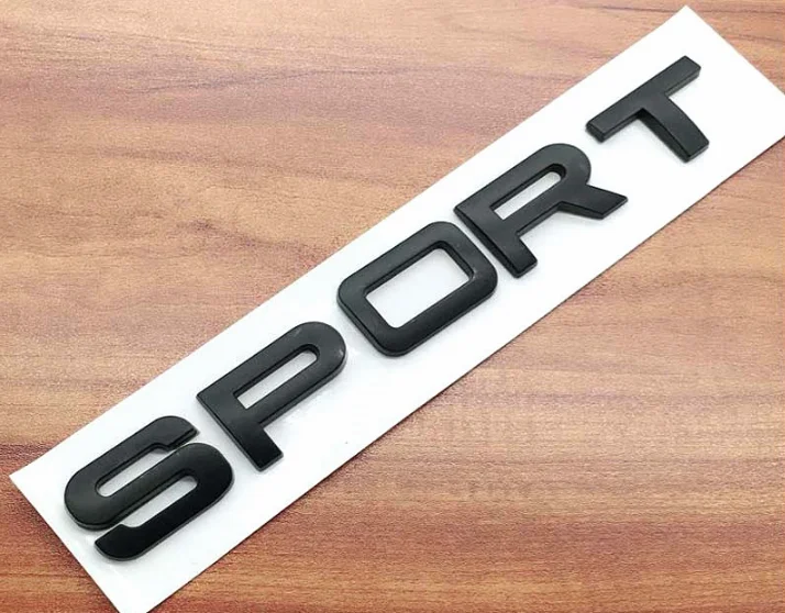 

3D Matte Black Metal Sport Trunk Rear Emblem Badge Decal Stickers Supercharged