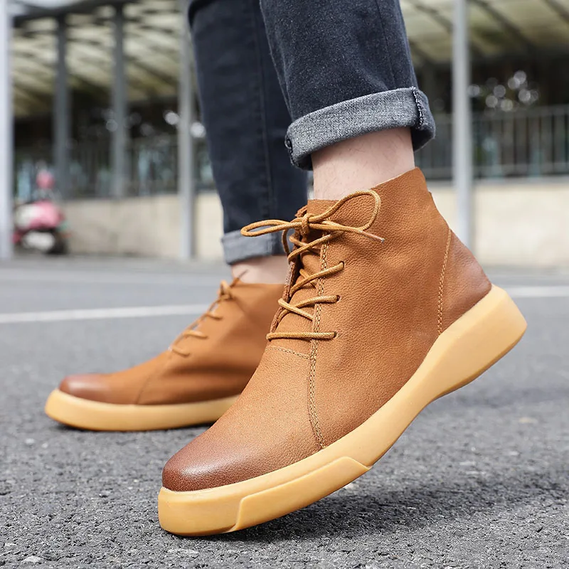 Мужские кожаные повседневные ботинки Стильные Ботинки Martin износостойкие