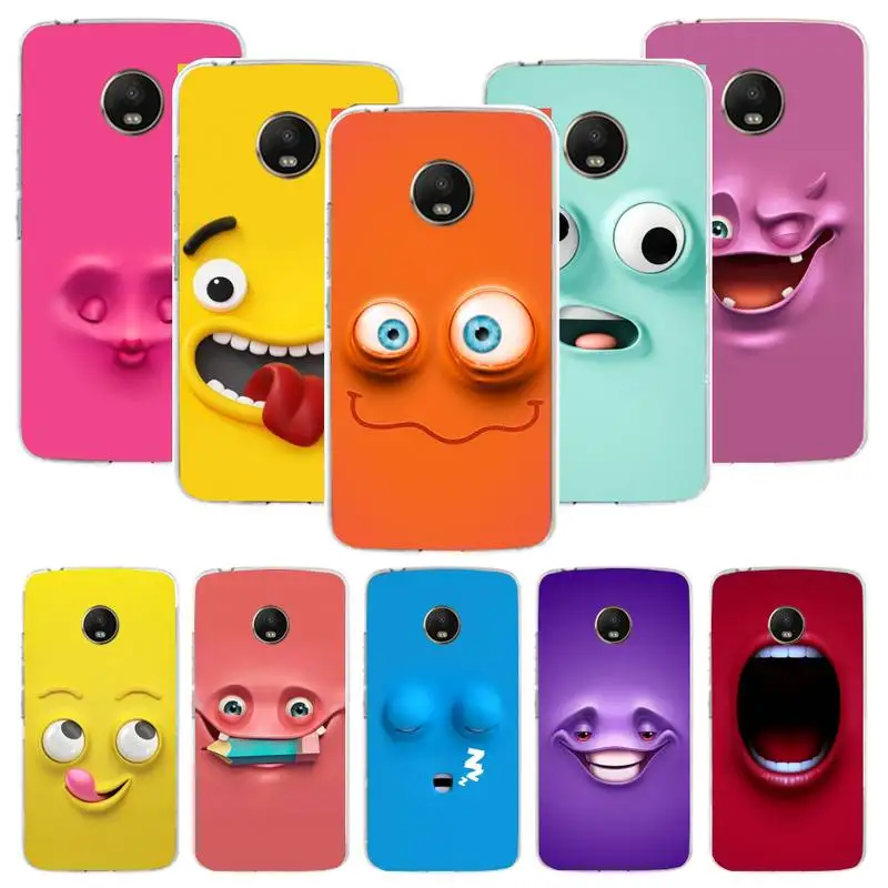 

3D funny face Phone Case For Samsung S20 S21 Note20 A71 A30s A52 Plus Ultra lite Transparent Nax Fundas Cover