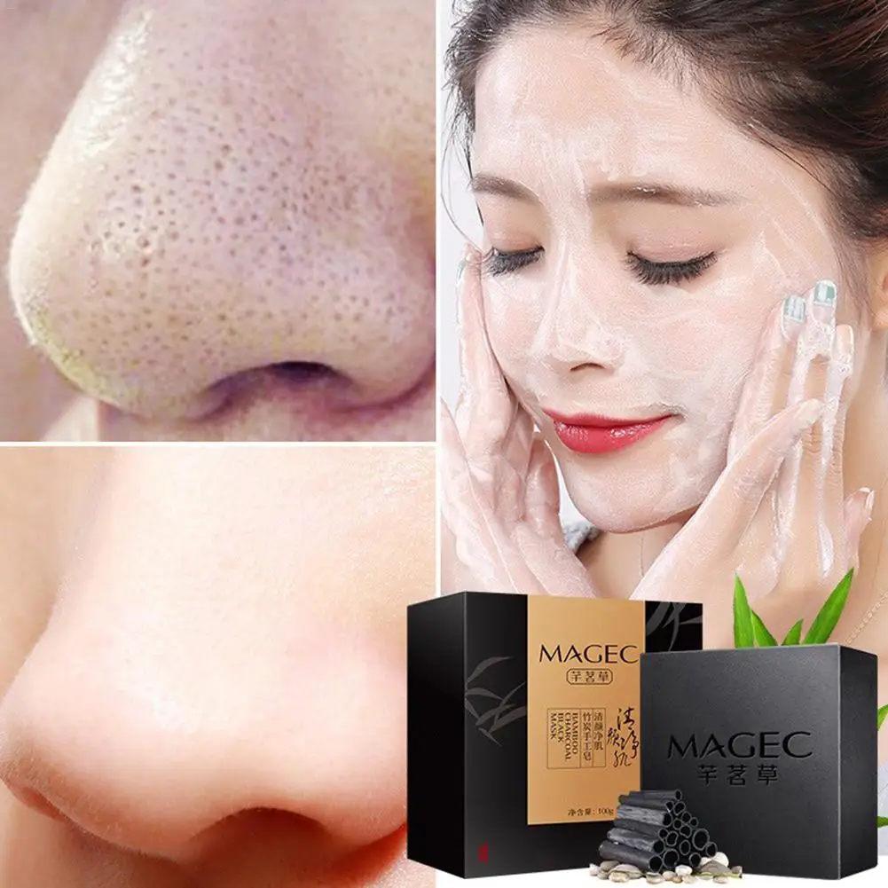 Мыло ручной работы с бамбуковым углем для удаления черных точек очищающее мыло