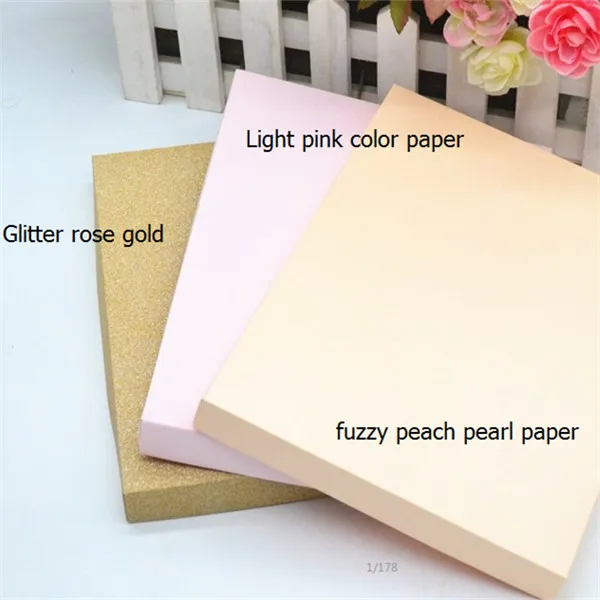 glitter rose gold 10 шт. перламутровая бумага высокого качества Лазерная резка персонализированные пригласительные коробки - Цвет: glitter rose gold