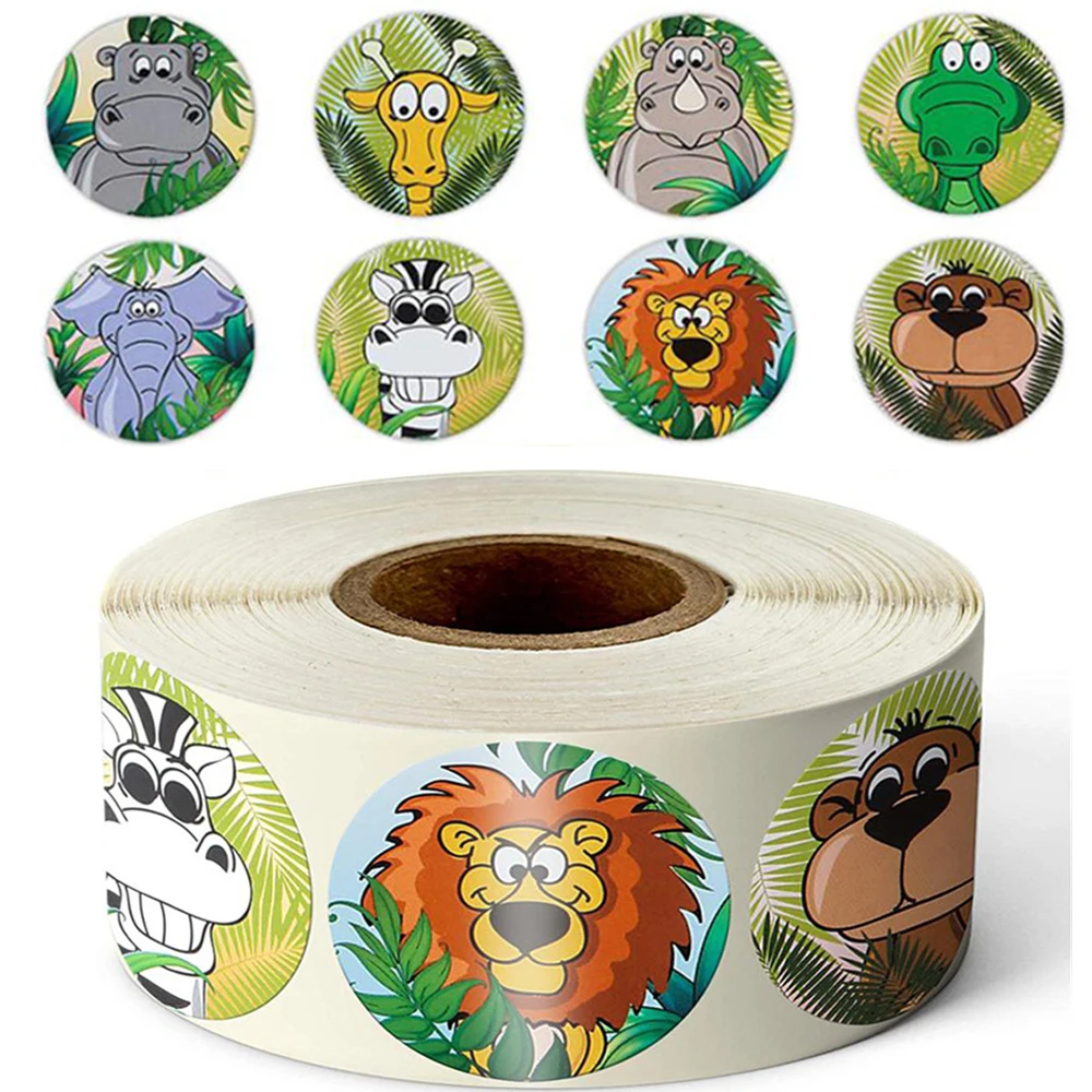 

500 шт., стикеры с животными из мультфильма для детей