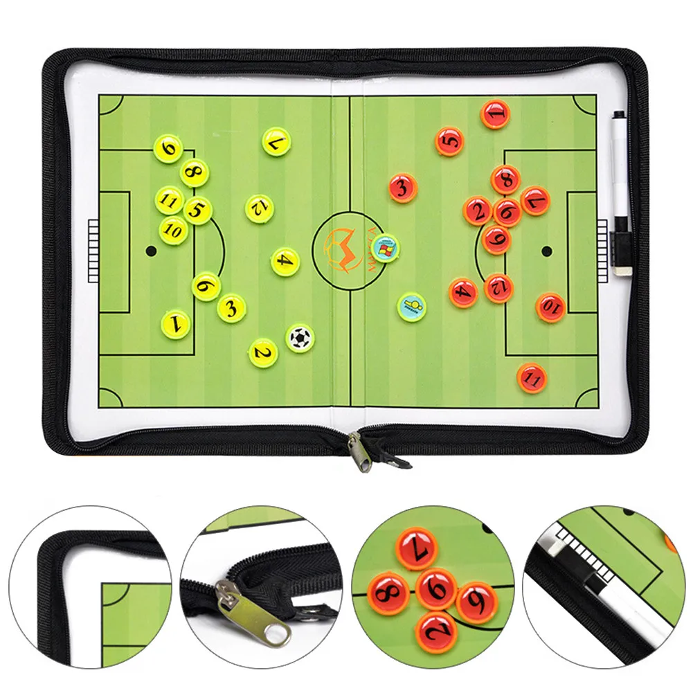 

Coaching Marker Foldable Tactic Teaching Training Plate PU Portable Soccer Guidance Board Demonstration Magnetic Noting Football