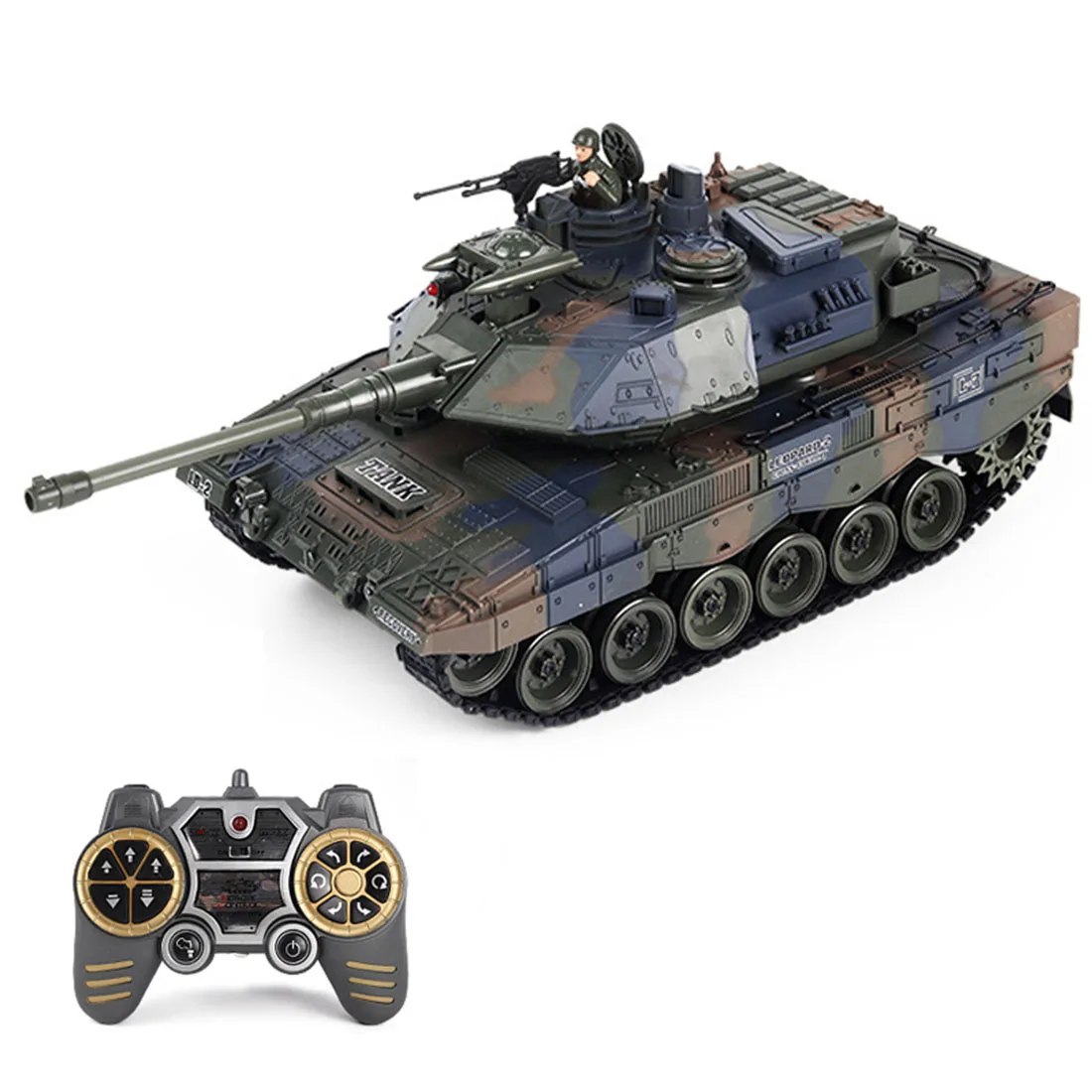 Лцф 1:18 2 4G Leopard 2A6 модель военного танка RC Battle Tank игрушка с Звук дыма светильник