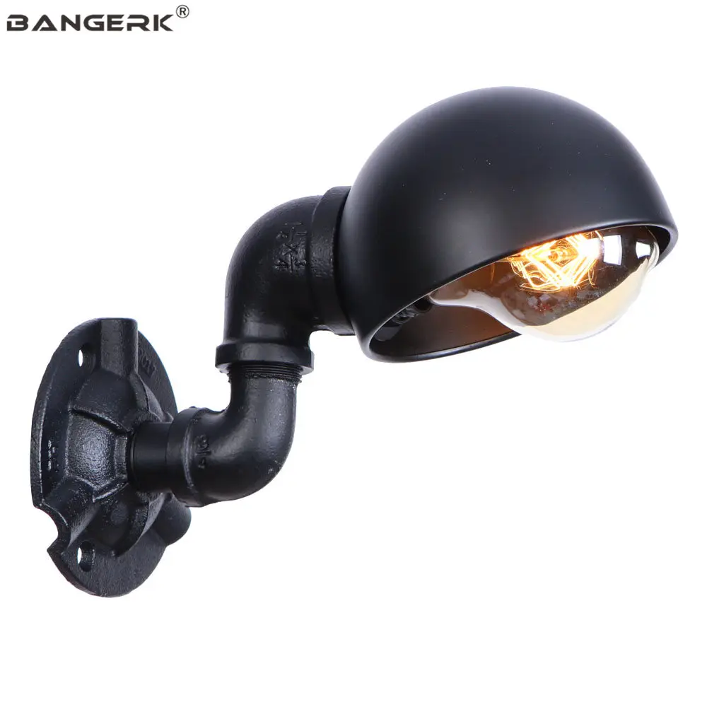 Настенный светильник в стиле ретро с одной головкой и водопроводной трубой