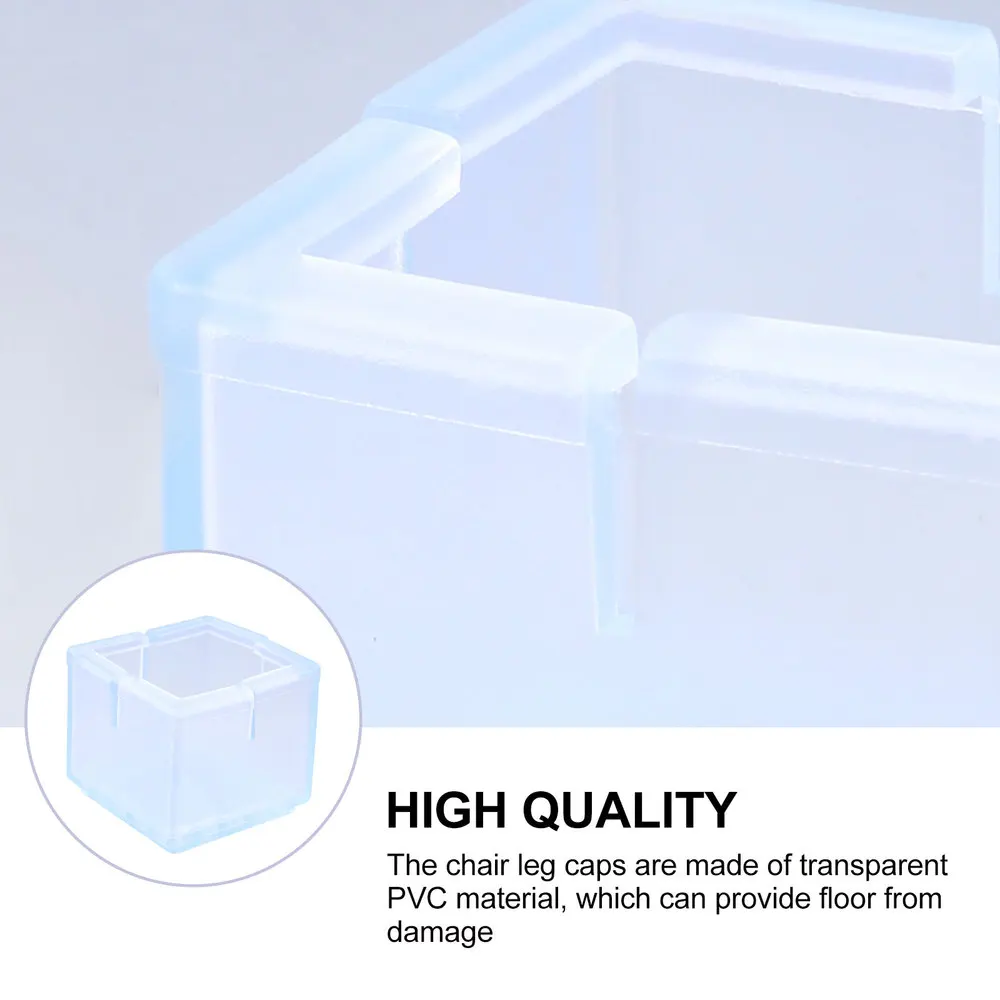 

16Pcs Table Feet Covers Non-skid Chair Feet Caps Square Shape Chair Foot Pads