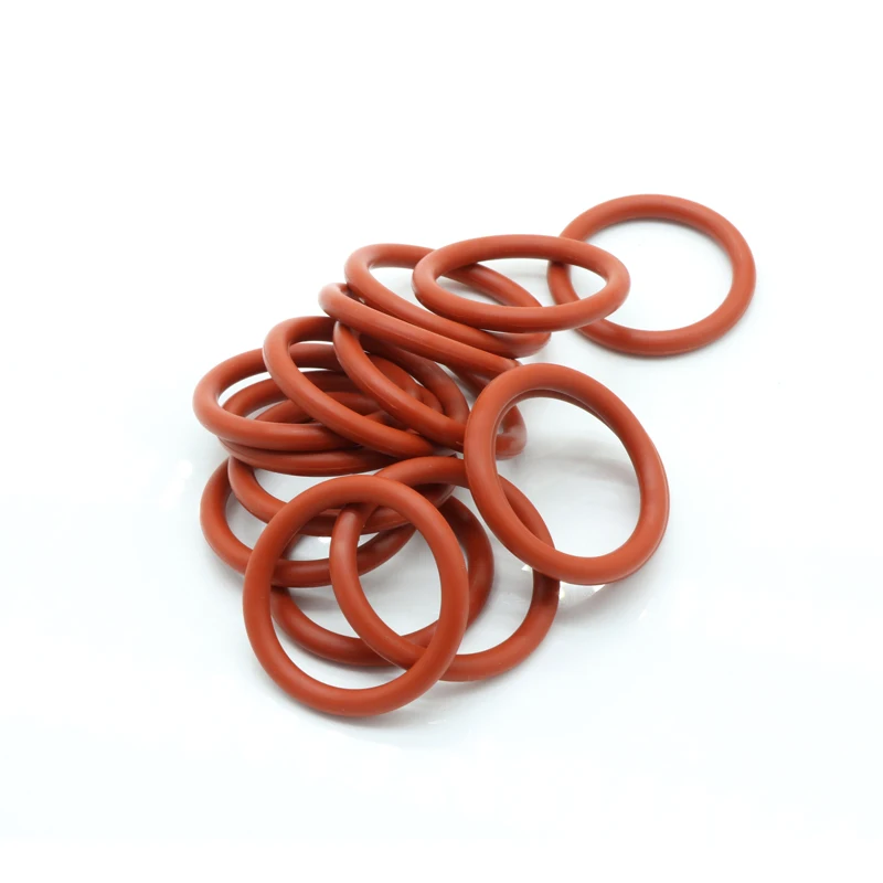 

50pcs VMQ O Ring Seal Gasket Thickness CS 3.5mm OD 12 ~ 46mm Silicone Rubber Insulated Waterproof Washer Round Shape Nontoxi Red