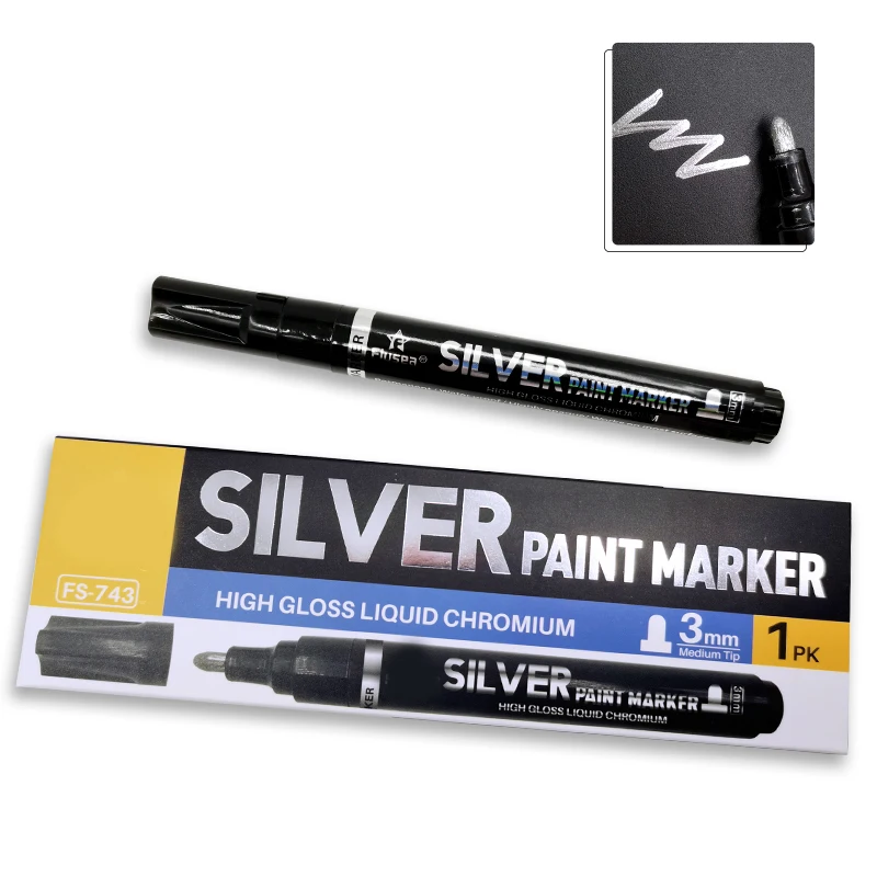 

Liquid Mirror Chrome Marker with 0.7/1/3mm Nib Mirror Reflection Sign School Skewing Pen Soomth Stabilo Writing фломастеры