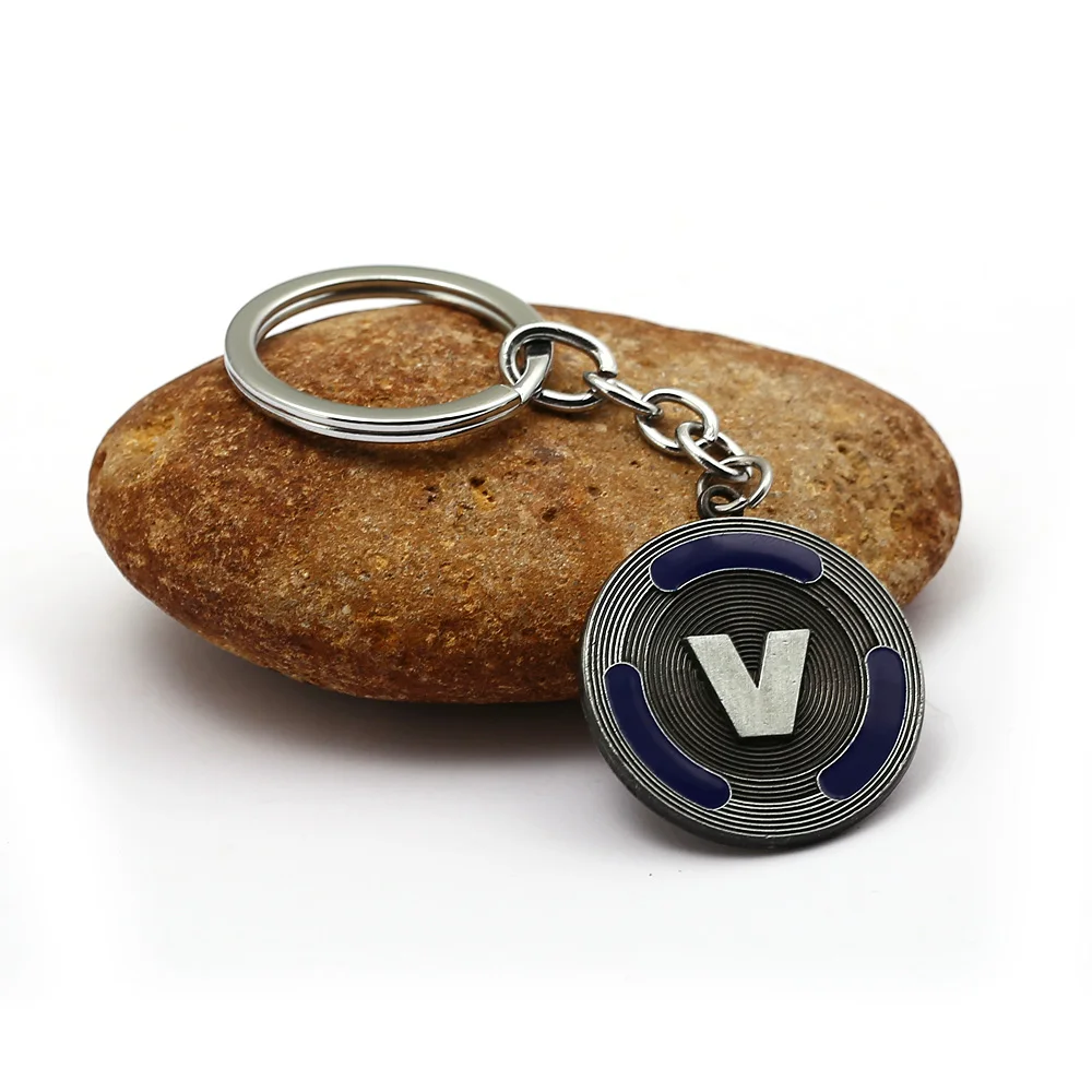 Game Jewelry V Coin Keychain For Men Metal Round Key Chain Rings Women Car Bag Pendant Llaveros Porte Clef Chaveiro Souvenir | Украшения и