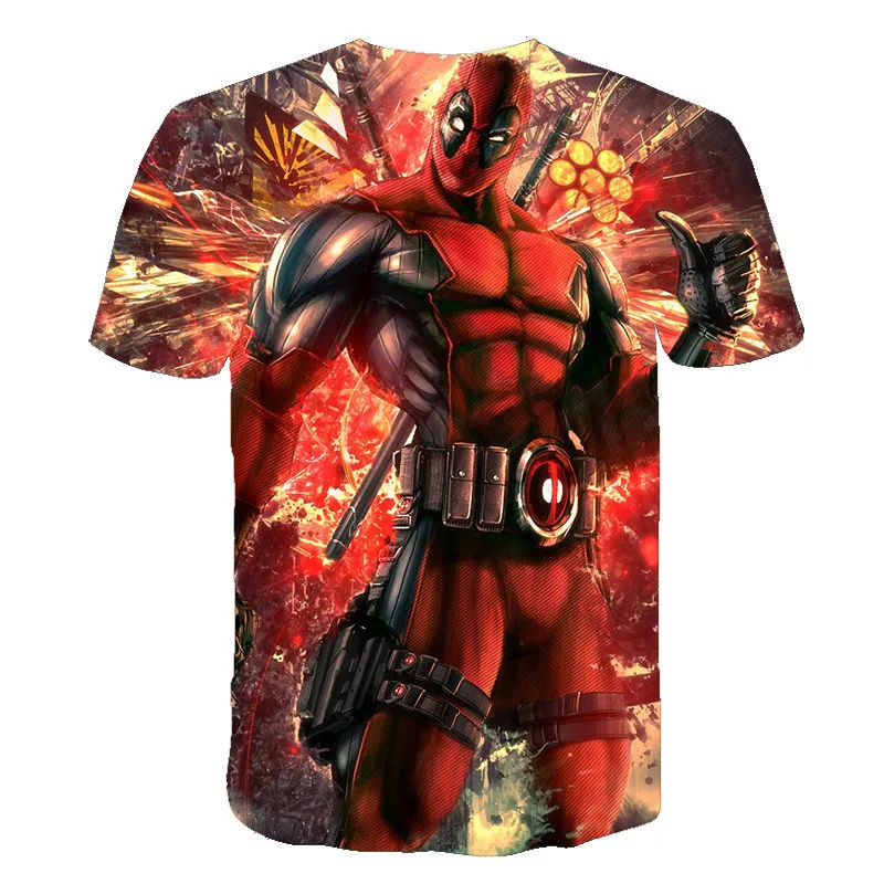 

Футболка с американским аниме дэдпулом, футболка с 3D-принтом, мужская и женская одежда для фитнеса, мужская рубашка, забавные повседневные ф...