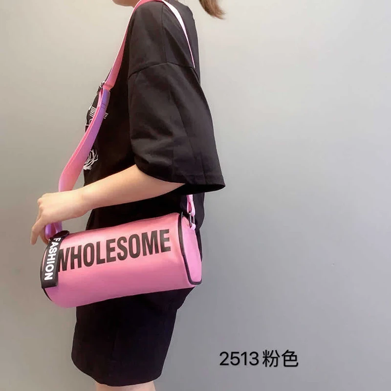 

Women Bags 2021 New Oxford Cloth Cylinder Messenger Bag Trend Printing Letter Single Shoulder Handbag Fashion Student Small Bag