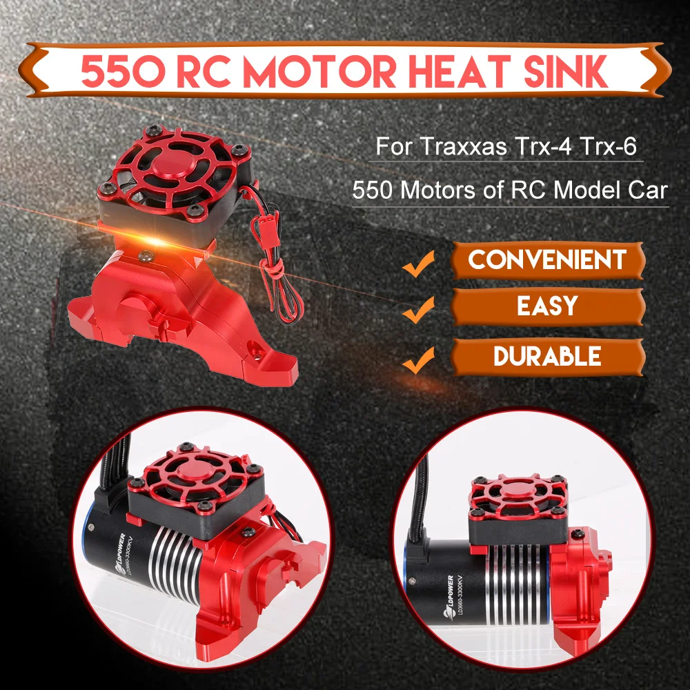 

550 Motor Heat Sink Aluminum Motor Mounted Radiator for Traxxas Trx4 Trx6 550 Motors of RC Model Car RC Parts accessories