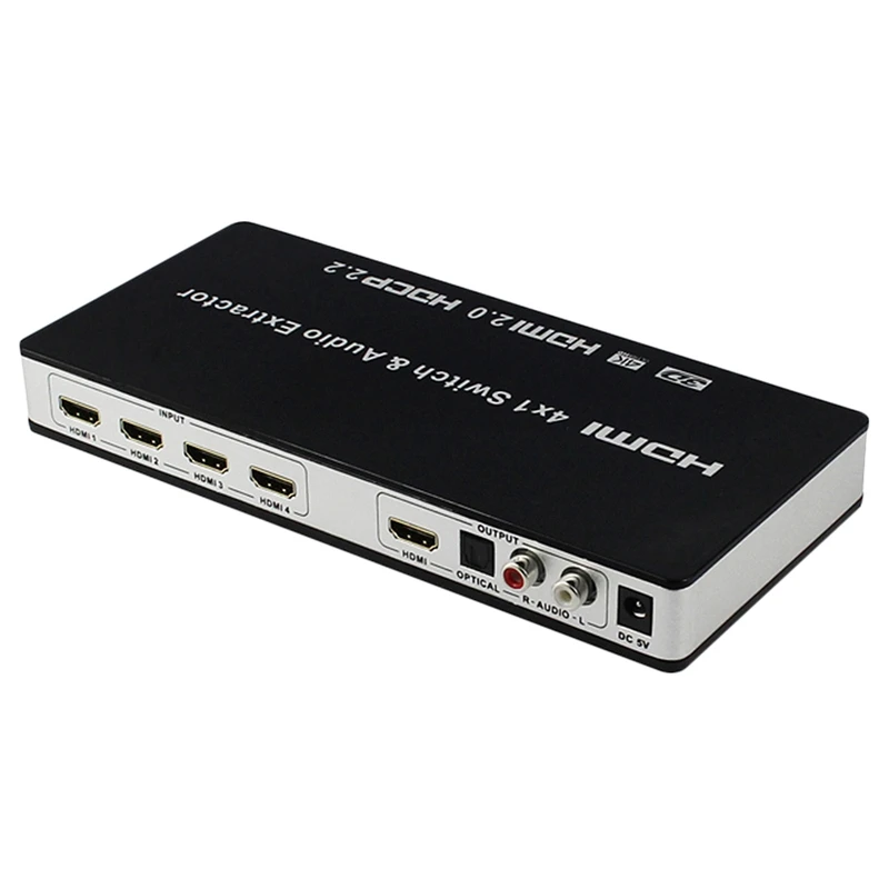 HDMI 2 0 переключатель 4X1 коммутатор конвертер 4 в 1 аудио экстрактор Toslink/SPDIF RCA 4K x 2K @