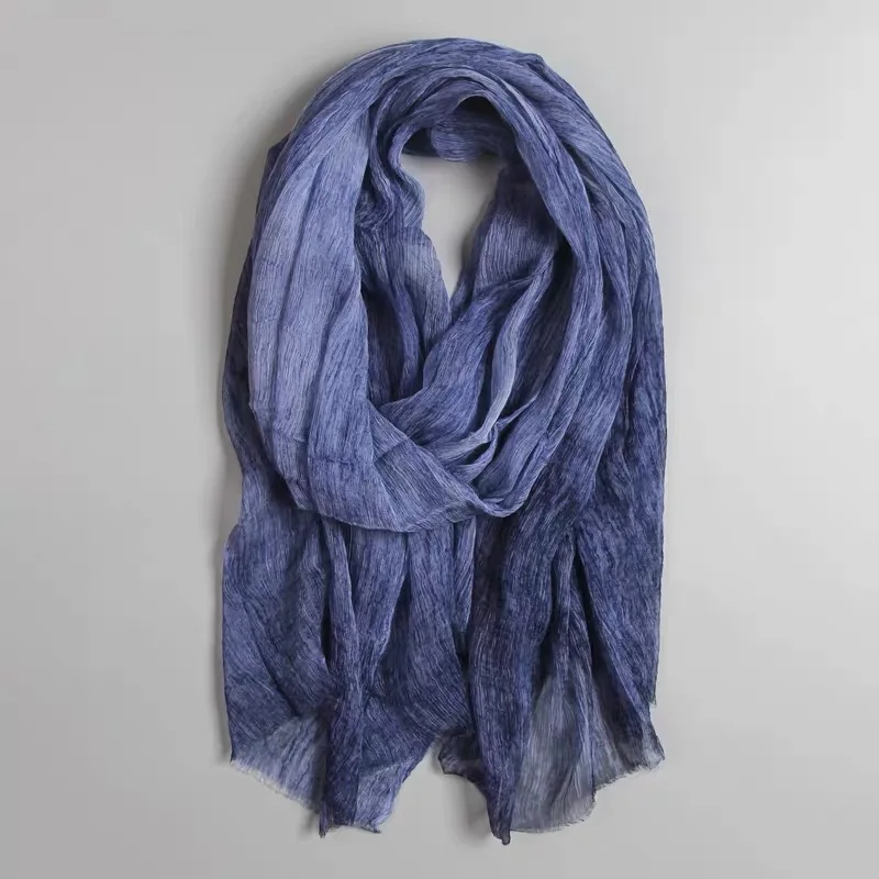 Женский Длинный шарф из 100% чистого шелка креп шаль шейный платок многоцветный