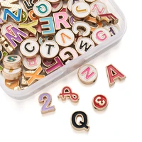 mixed alloy enamel letter beads flat round with digital alphabet bead star number beads for jewelry making diy bracelet crafts