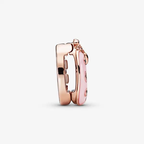 Brithday Sterling Silver DIY Women Gift fit Original Pandora Bracelets Pink Ladybug retaining clip Charm 925 | Украшения и
