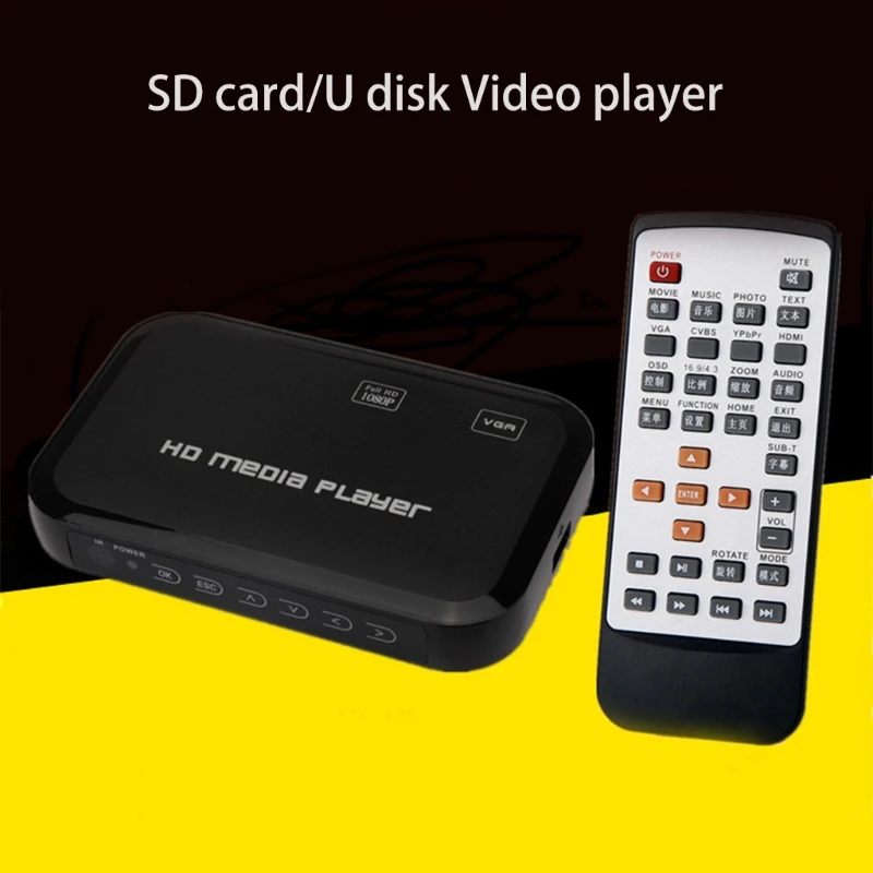 

Mini Full 1080P USB External With SD MMC U Disk Support Video Player IR Player