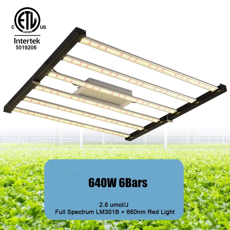 

Samsung LM301B Spider Dimmable 640w Full Spectrum Foldable Waterproof led grow light bar for indoor veg/bloom