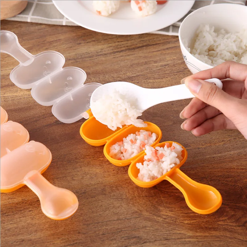 

3 Moulds Baby Shake The Rice Ball Mold Food Decoration Kids Lunch DIY Sushi Maker Mould Kitchen Tools Bento Accessorie