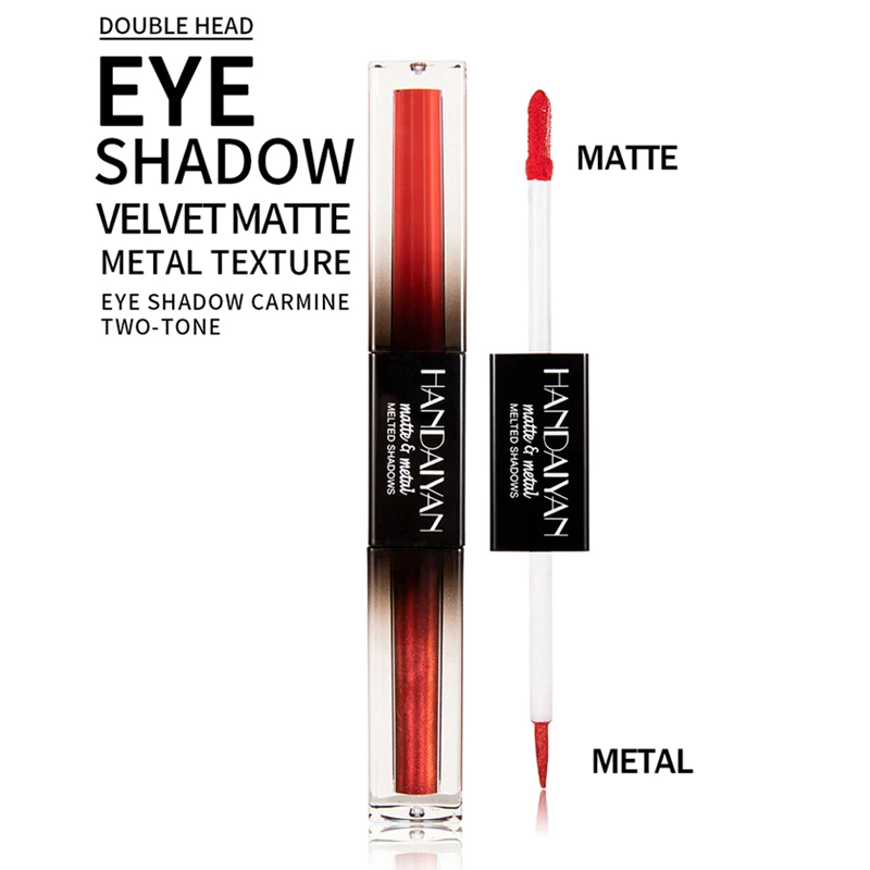 Жидкие тени для век с двойной головкой блестящие водостойкие долговечные жидкие