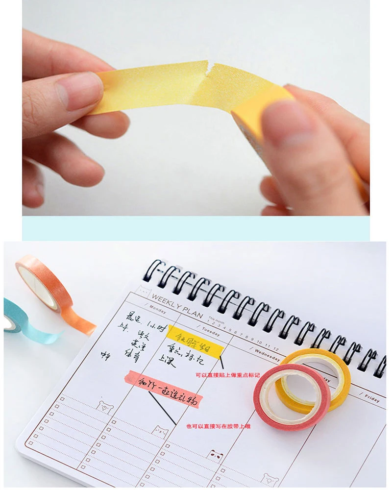 10 шт. Милая радужная бумага сделай сам Васи-лента наклейки однотонная