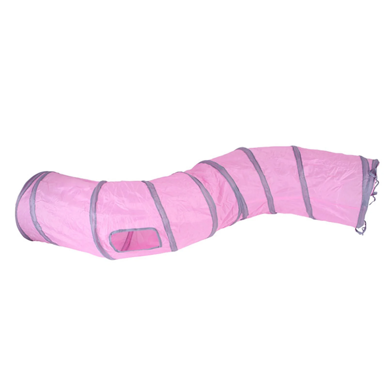 

S Shaped Cat Tunnel Curved Foldable Collapsible Dog Movement Channel Toy for Pet Puppy Kitten Rabbit 2 Way In & Out YA88
