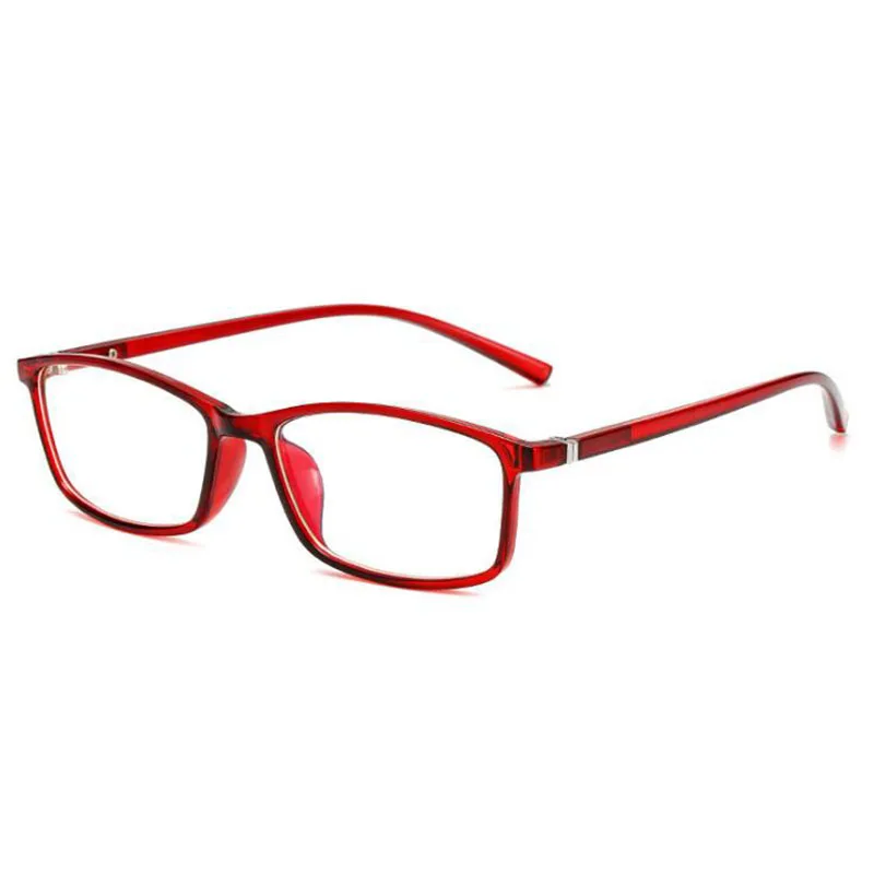 red frame Мужские и женские очки для близорукости, оптические очки по рецепту, черная синяя оправа-1,0-1,5-2,0-2,5-3,0-3,5-4,0-4,5-5,0-5,5-6,0 - Цвет оправы: red frame