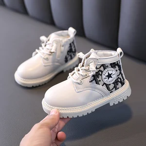 Детские Ботинки Martin для девочек и мальчиков, теплые плюшевые, легкие, водонепроницаемая Спортивная обувь, Осень-зима