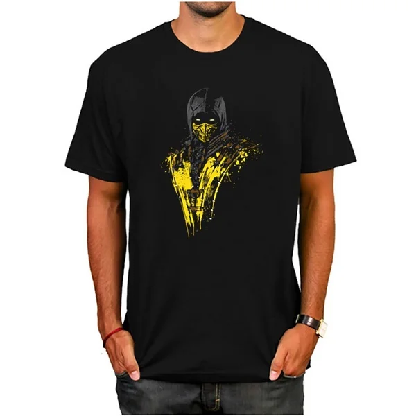 

mortal fire Tee Shirt 2019 Men's Tops T-shirt Short Sleeve Black White Cotton Clothing For Gothic Tshirt