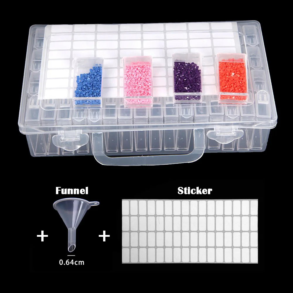 

Plastic Diamond Painting Accessories 64 Bottles Box Container Storage Box Diamant Painting Holder Diamond Mosaic Embronience Box