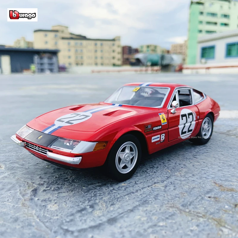 Bburago 1:24 Феррари 365 GTB4 гоночный авторизованный производителем моделирование