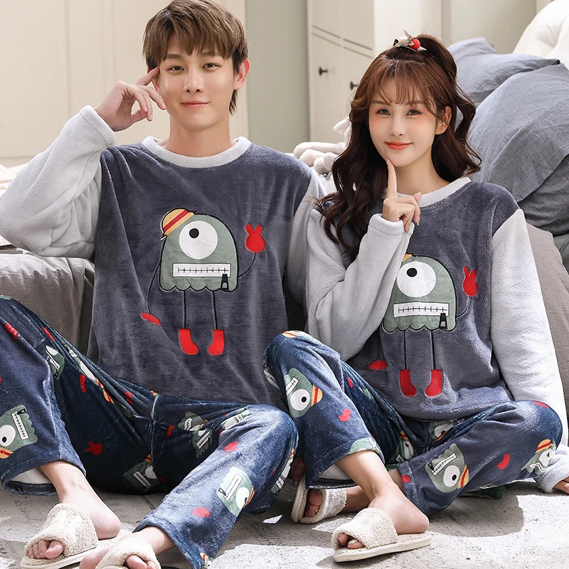 Осенне-зимние женские пижамы теплые фланелевые пижамные комплекты одежда для