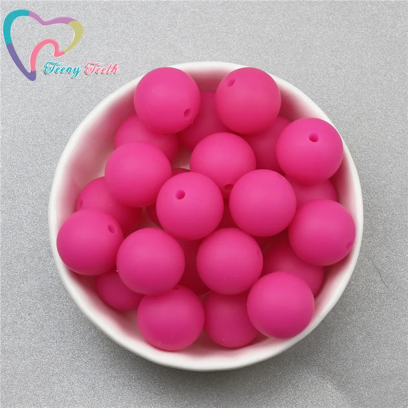10 шт. Фуксия Круглые Силиконовые Бусины 9-15 мм Детские шарики перлы Прорезыватель