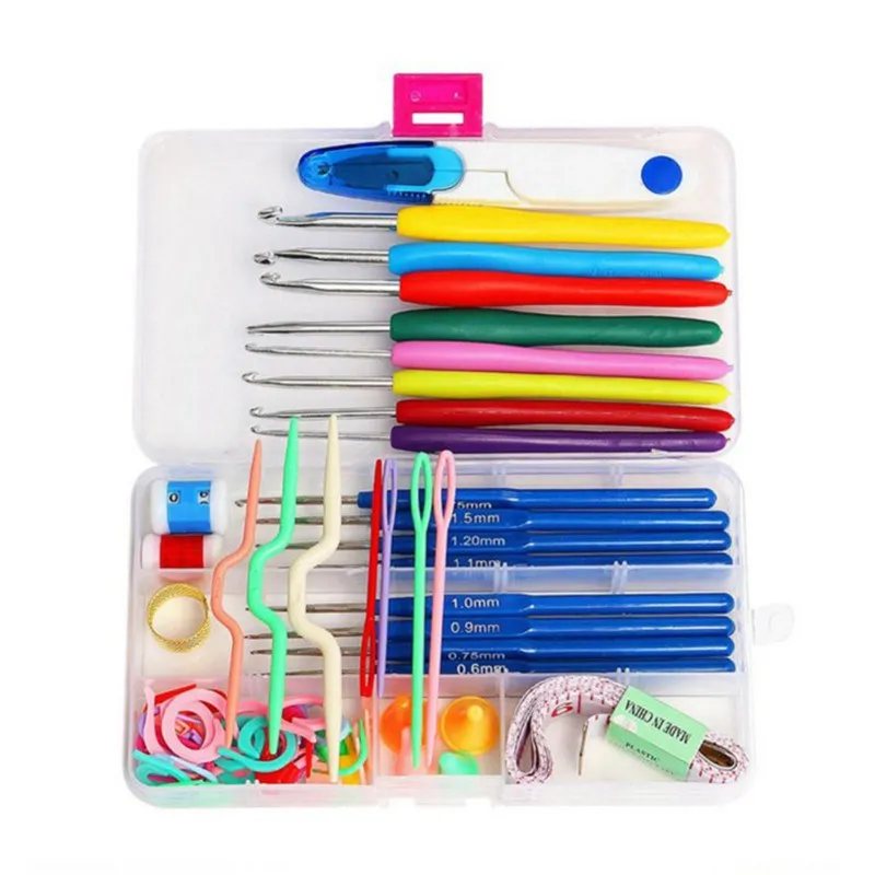 Спицы для вязания 57 комплектов пряжа крючок швейный инструмент эргономичная