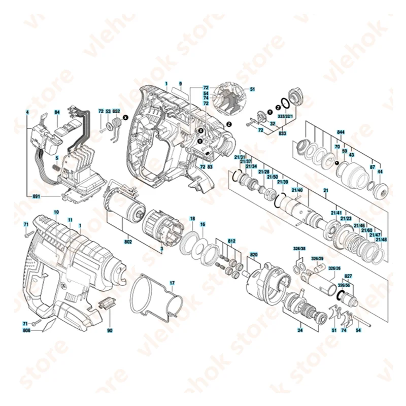 Уплотнительная рамка для аккумуляторной перфоратора BOSCH RHH180 GBH18V-EC GBH18V-LI RHH181 1611015062