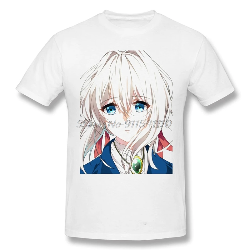 Футболка мужская из 100% хлопка с графическим принтом в стиле аниме Вайолет