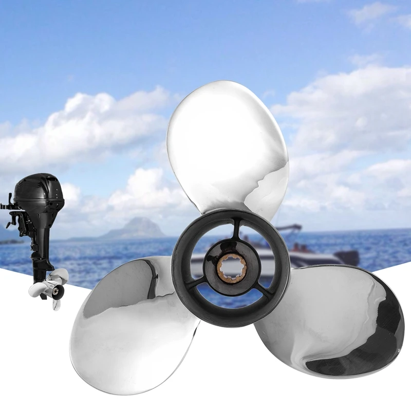 Boat Motor Stainless Steel Propeller 9 1/4X11-J for Yamaha 9.9Hp 15Hp Outboard Engine 1/4 X 11 -J 63V-45943-10-00 63V-45943-00 | Автомобили