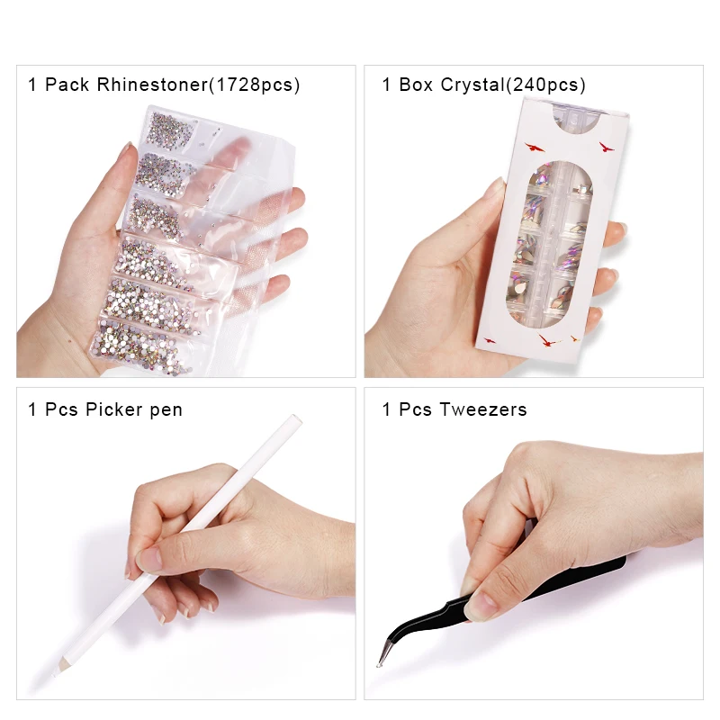 1 Набор разных размеров стразы из стекла творческий дизайн Смешанная форма