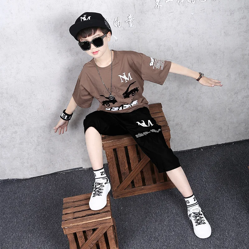 Летний комплект для мальчиков футболка с коротким рукавом + спортивный костюм